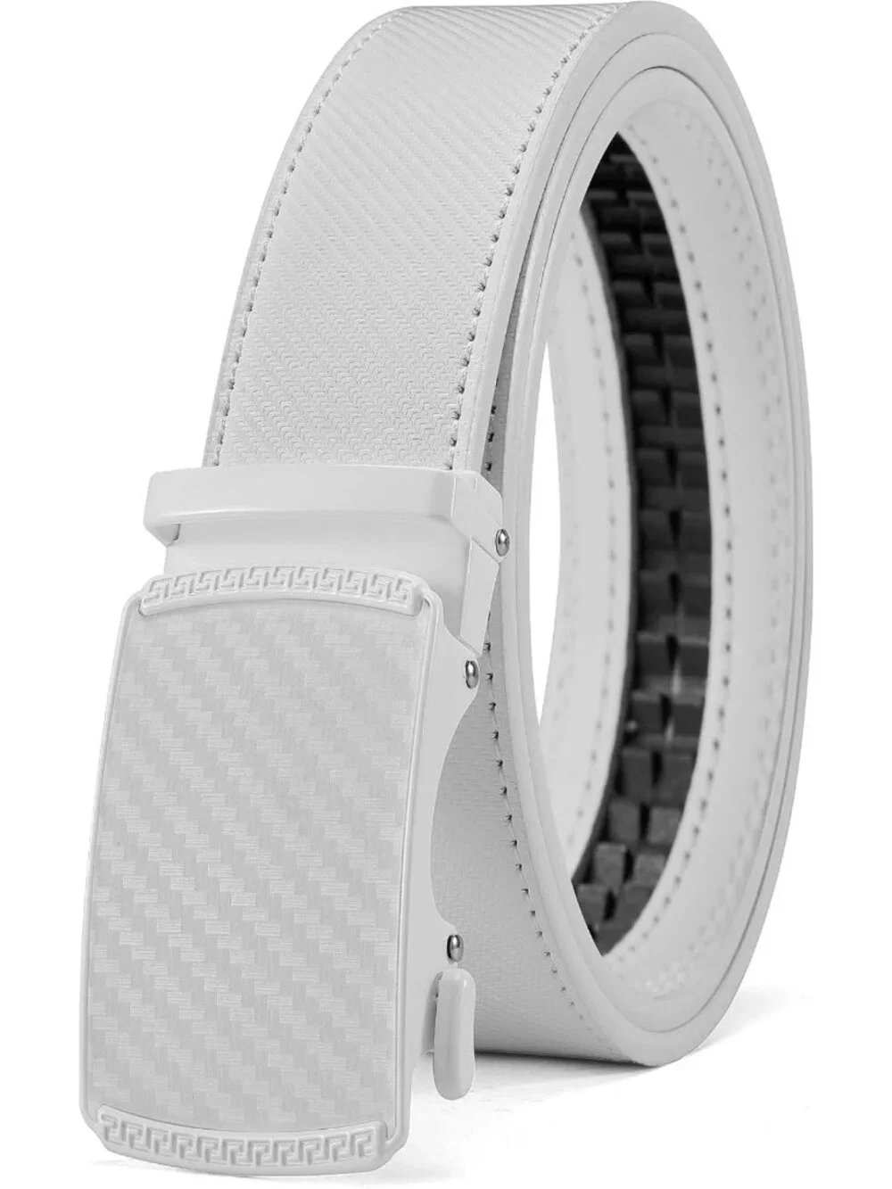 Men's Leather Ratchet Belt - Custom Fit, Smooth Sliding, Micro-Adjustable, Dress